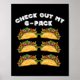 6 Pack Fitness Taco Funny Mexican Gym Top for Poster