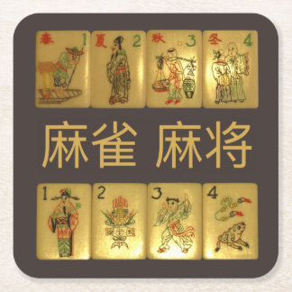 6 paper coasters – 麻雀  麻将  Flowers & Seasons