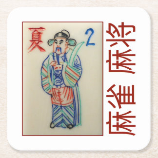 6 paper coasters – Flower/Season tile with 麻雀  麻将