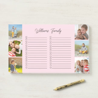 6 Photo and Family Name Custom Lined To-Do List Post-it Notes