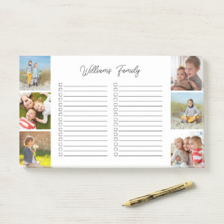 6 Photo and Family Name Custom Lined To-Do List Post-it Notes