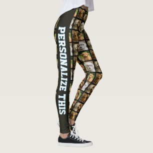 6 Photo and Text Template Personalised Collage Leggings