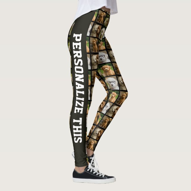 6 Photo and Text Template Personalised Collage  Leggings (Right)