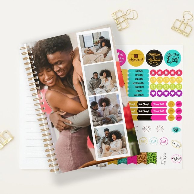 6 Photo Booth Modern Personalised Planner (6 Photo Booth Modern Personalized Planner from Ricaso. Add your own photographs. Plan the year)