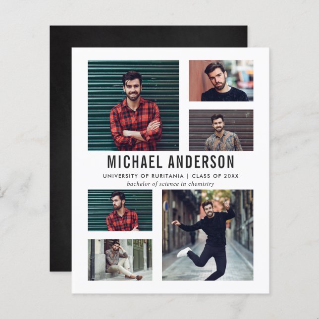 6 Photo Chalkboard Graduation Party (Front/Back)