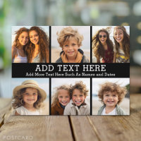 6 Photo Collage 2 Lines of Text -- CAN Edit Black