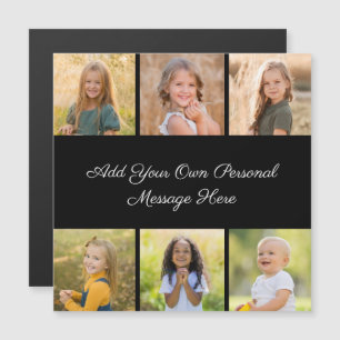 6 Photo Collage Add Your Greeting Magnetic Card