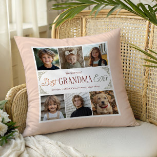 6 Photo Collage Best Grandma Ever  Cushion