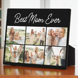 6 Photo Collage Best Mum Ever Custom Modern Plaque