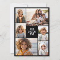 6 photo collage - black background - white text