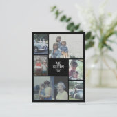 6 photo collage - black background - white text postcard (Standing Front)