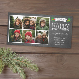 6 Photo Collage - Christmas Chalkboard Holiday Card