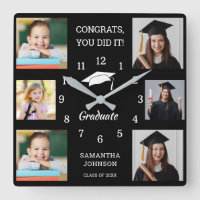 6 Photo Collage Congratulations Grad 2025 Black