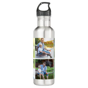 6 Photo Collage Dad Father Parents Grandparents 710 Ml Water Bottle