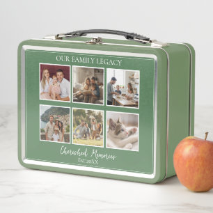 6 Photo Collage Elegant Keepsake Tin Box