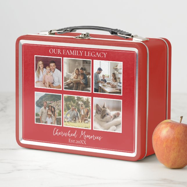 6 Photo Collage Elegant Keepsake Tin Box (In Situ)