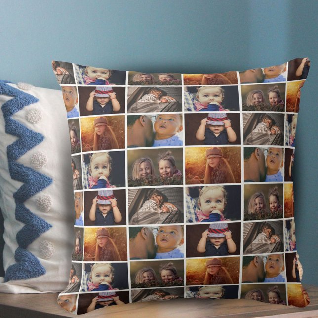 6 Photo Collage Family Photo Pattern  Cushion (Creator Uploaded)