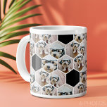 6 Photo Collage - funky hexagon pattern Large Coffee Mug<br><div class="desc">Square photos work best with this template. Add your favourite pics to this fun template. You can use square photos or any photos for this grid.</div>