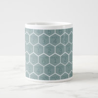 6 Photo Collage - funky honeycomb pattern - white
