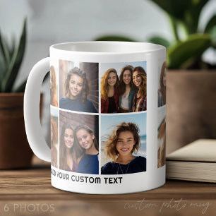6 Photo Collage Grid - Same Photos on Both Sides Coffee Mug