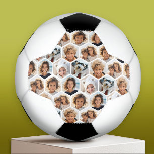 6 Photo Collage honeycomb pattern - BE PATIENT Soccer Ball