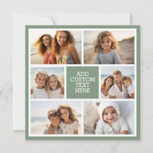 6 Photo Collage Horizontal and Square Photos green Card