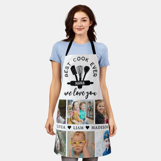6 Photo Collage Love You Nana Best Cook Ever Apron (Worn)
