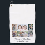6 Photo Collage Merry Christmas Family  Golf Towel<br><div class="desc">6 Photo Collage Merry Christmas Family golf towel. Cute modern Christmas design with 6 photos,  Merry Christmas wish,  family name and year. Add 6 favourite photos and customise the text. Sweet Christmas keepsake or gift for your family and friends.</div>