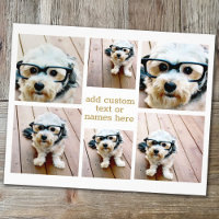 6 Photo Collage Minimalist - Gold and White Grid