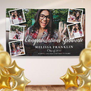 6 Photo Collage Modern Graduation Party Banner