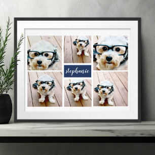 6 Photo Collage Name Minimalist - Can Edit colour