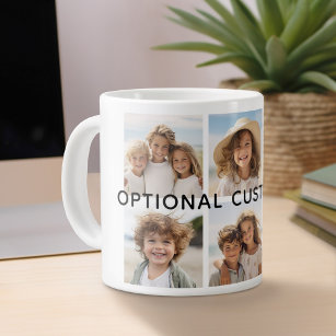 6 Photo Collage Optional Text -- CAN Edit Colour Large Coffee Mug
