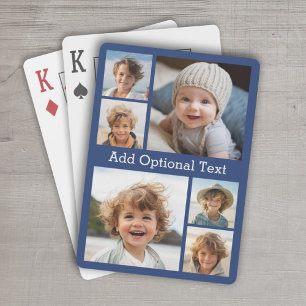 6 Photo Collage Optional Text -- CAN Edit Colour Playing Cards
