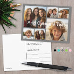 6 Photo Collage Optional Text -- CAN Edit Grey Postcard<br><div class="desc">Add your favourite pics to this fun template. You can use square photos or any photos for this grid.</div>