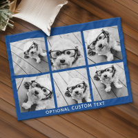6 Photo Collage Optional Text -- royal blue