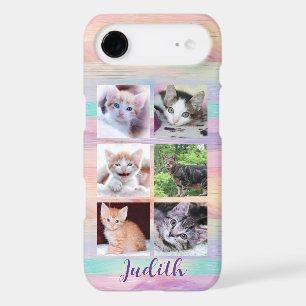 6 Photo Collage Pastel Unicorn Gradient Wood