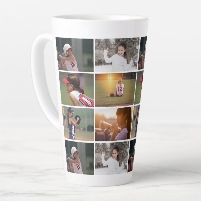 6 Photo Collage Pattern  Latte Mug (Left Angle)