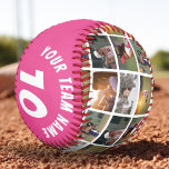 6 Photo Collage Pink Player Number Team Name Softball<br><div class="desc">6 Photo Collage Pink Player Number Team Name Softball. You can make your own unique personalised softball with your name,  player number,  team name and 6 photos that make a pattern. Great keepsake gift idea or a keepsake for softball players.</div>