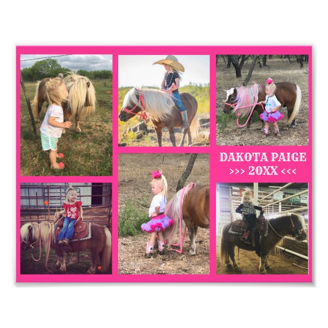 6 Photo Collage Poster Print - Family Kids & Pets (Front)