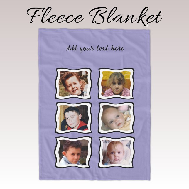 6 photo collage purple fleece blanket (Creator Uploaded)