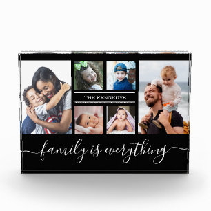 6 Photo Collage Quote Family Name Personalised   Block