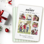 6 Photo Collage Simple Merry Memories Christmas Holiday Card<br><div class="desc">This Christmas card features a simple collage of photos on a clean white background. At the top,  the phrase “MERRY memories” is prominently displayed,  blending a bold,  festive font with elegant script. The card offers space for 6 family photos,  one larger and 5 smaller square photos.</div>