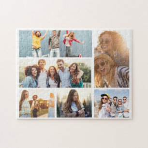 6 Photo Collage Template Personalize Jigsaw Puzzle
