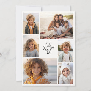 6 photo collage - white background - black text holiday card