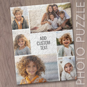 6 photo collage - white background - black text jigsaw puzzle