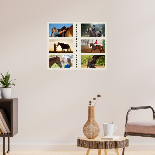 6 Photo Collage with Name for Horse Lovers Poster
