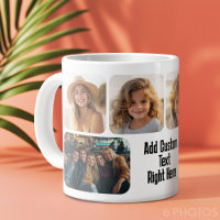 6 Photo Collage with text block - black and white