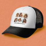 6 Photo Collage with trendy bounce script Trucker Hat<br><div class="desc">Use square cropped photos for best results. This 6 photo modern grid with a collage and rounded cornders. Add your favourite pictures to this film strip for a fun memory keeper. An artistic way to display your best photo sharing pics.</div>