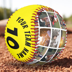 6 Photo Collage Yellow Player Number Team Name Softball