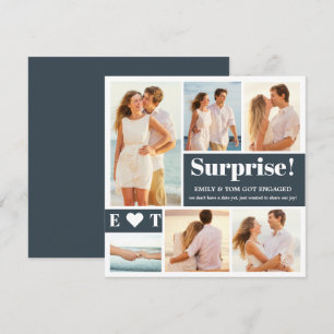 6 Photo Dark Grey Engagement Announcement